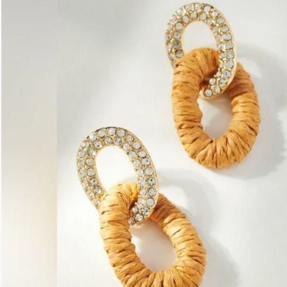 Anthropologie Jewelry - ANTHROPOLOGIE - Threaded Pavé Link Drop Earrings